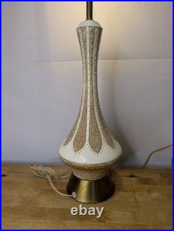 Vintage Mid Century 1960s Table Lamp Quartite Creative Corp Chalkware MCM 31