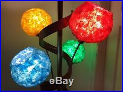 Vintage Mid Century 4-Color Floor To Ceiling Pole Light Red Yellow Green Blue