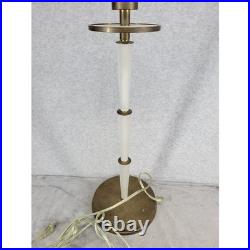 Vintage Mid Century Brass and Frosted Ribbed Crystal Table Lamp 35 Tall MCM Vintage Mid Century Brass and Frosted Ribbed Crystal Table Lamp 35 Tall MCM