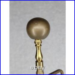 Vintage Mid Century Brass and Frosted Ribbed Crystal Table Lamp 35 Tall MCM