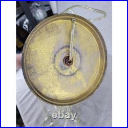 Vintage Mid Century Brass and Frosted Ribbed Crystal Table Lamp 35 Tall MCM Vintage Mid Century Brass and Frosted Ribbed Crystal Table Lamp 35 Tall MCM