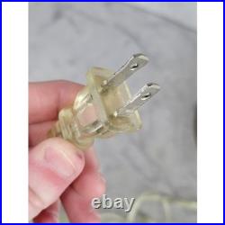 Vintage Mid Century Brass and Frosted Ribbed Crystal Table Lamp 35 Tall MCM