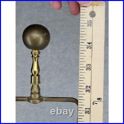 Vintage Mid Century Brass and Frosted Ribbed Crystal Table Lamp 35 Tall MCM