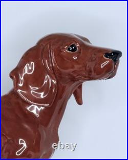 Vintage Mid Century Figural Dachshund Ceramic Lamp Original Shade Wiener Dog MCM
