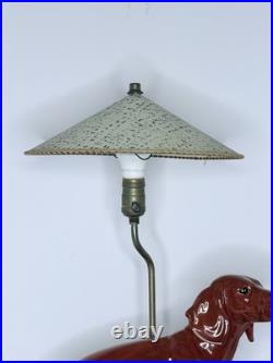 Vintage Mid Century Figural Dachshund Ceramic Lamp Original Shade Wiener Dog MCM Vintage Mid Century Figural Dachshund Ceramic Lamp Original Shade Wiener Dog MCM