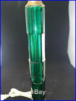 Vintage Mid Century Green Glass and Marble Table Lamp Base