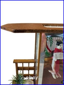 Vintage Mid Century Japanese 1950s Geisha Diorama Table Lamp Working