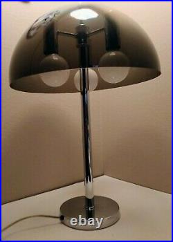 Vintage Mid Century Modern Atomic 3-Light Chrome Acrylic Mushroom Table Lamp 24