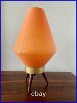 Vintage Mid Century Modern Atomic Plastic Beehive Tripod Table Lamp 1960s MCM