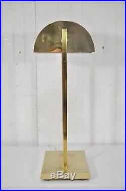 Vintage Mid Century Modern Brass Desk Table Lamp with Half-Moon Swivel Shade retro