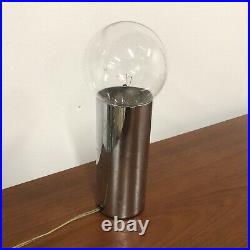 Vintage Mid Century Modern Chrome Edison Bulb Table Lamp