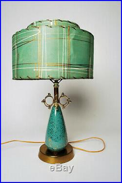 Vintage Mid-Century Modern Deena Atomic Eames Era Lamp 2 Tier Fiberglass Shade