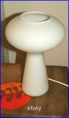 Vintage Mid Century Modern Gilbert Mushroom Frosted Glass Lamp