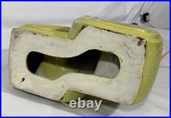 Vintage Mid Century Modern Green Ceramic Organic Geometric Table Lamp