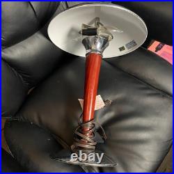 Vintage Mid Century Modern Mushroom Table Lamp Red Base