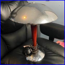 Vintage Mid Century Modern Mushroom Table Lamp Red Base