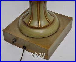 Vintage Mid Century Modern Rembrandt Torchiere Tall Table Lamp. Avocado Green