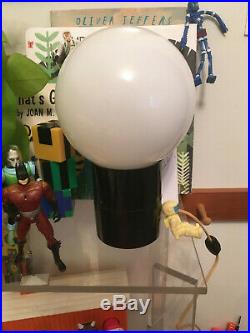 Vintage Mid-Century Modern Space Age Black Acrylic Plastic Globe Table Lamp Ligh