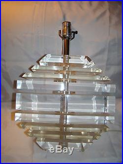 Vintage Mid-Century Modern single ACCENT lamp Table Lamp STACKED LUCITE SLABS