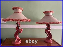 Vintage Mid-Century Pair of Dancer Table Lamps/Shades