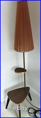 Vintage Mid Century Plant Telephone Table With Lamp 50s