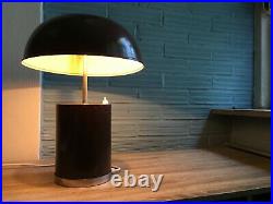 Vintage Mid Century Space Age Lamp Table Atomic Design Light Metal Brown Floor