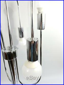Vintage Mid Century Space Age Retro 1970s 6 Light Glass Orb Chrome Table Lamp
