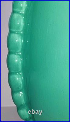 Vintage Mid-Century Turquoise Ceramic Table Lamp with Shade 1950s MCM Cabin Find