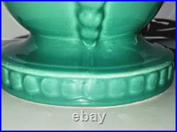 Vintage Mid-Century Turquoise Ceramic Table Lamp with Shade 1950s MCM Cabin Find