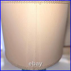 Vintage Mid-Century Turquoise Ceramic Table Lamp with Shade 1950s MCM Cabin Find