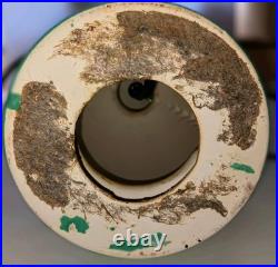 Vintage Mid-Century Turquoise Ceramic Table Lamp with Shade 1950s MCM Cabin Find