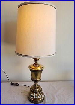Vintage Mid-Mid-Century Pair (2) Stiffel Brass Neoclassical Table Lamps No Shade