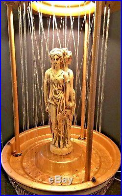 Vintage Mineral Oil Rain Drip Drop Table Lamp 3 Greek Goddess Oil Motion Light