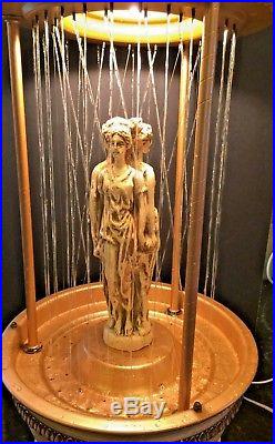 Vintage Mineral Oil Rain Drip Drop Table Lamp 3 Greek Goddess Oil Motion Light