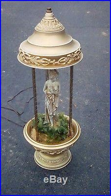 Vintage Mineral Oil Rain Drip Drop Table Lamp Greek Goddess Oil Motion Light