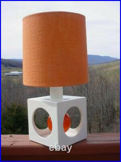 Vintage Mod Groovy 1960's Orange Swinging Ball Table Lamp