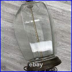 Vintage Modern Table Lamp with Table Top Dimmer Clear Glass Metal Base Jar
