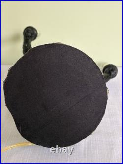 Vintage Monkey Bellhop 2 Light Table Lamp-Dual Red Beaded Glass Shades 19.5-EC