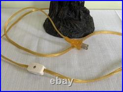 Vintage Monkey Bellhop 2 Light Table Lamp-Dual Red Beaded Glass Shades 19.5-EC