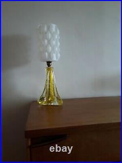 Vintage Murano Mid Century Glass Table Lamp Retro Plastic Shade 50s 60s