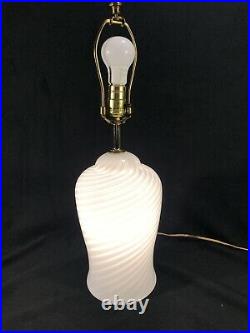 Vintage Murano Swirl Glass Table Lamp Vetri Italy