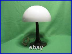 Vintage Mushroom Brown/ White Plastic Table Lamp
