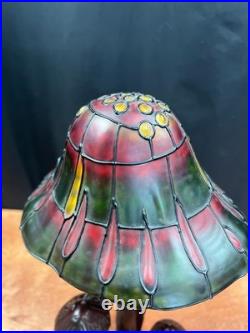 Vintage Mushroom Stained Glass Table Light Lamp Tiffany Style Vintage Mushroom Stained Glass Table Light Lamp Tiffany Style