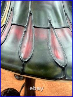 Vintage Mushroom Stained Glass Table Light Lamp Tiffany Style