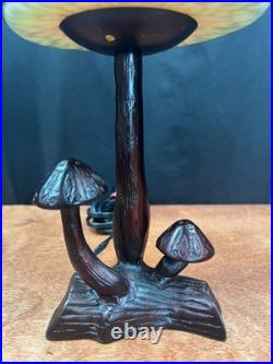 Vintage Mushroom Stained Glass Table Light Lamp Tiffany Style