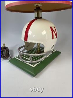 Vintage Nebraska Cornhuskers Huskers Table Lamp Night Light Helmet Football Rare