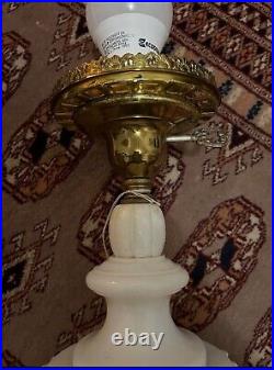 Vintage Neo Classical Style White Marble Table Lamp. See Pics For Appraisal