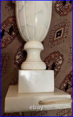 Vintage Neo Classical Style White Marble Table Lamp. See Pics For Appraisal