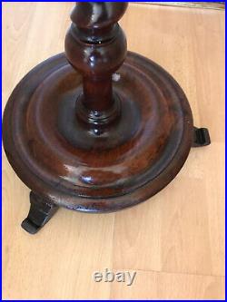 Vintage Oak Wooden Barley Twist Floor Standing Standard Lamp Companion Table