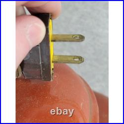 Vintage Orange Ceramic Ginger Jar Table Lamp With Brass Base 27 No Shade